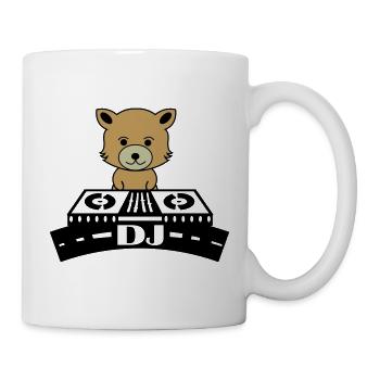 Fuchs Cartoon Dj - Tasse - Weiß - Rechts