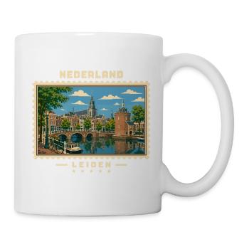 Nederland Leiden Vintage Reisemarke - Tasse - Weiß - Rechts