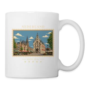 Nederland Gouda Vintage Reisemarke - Tasse - Weiß - Rechts