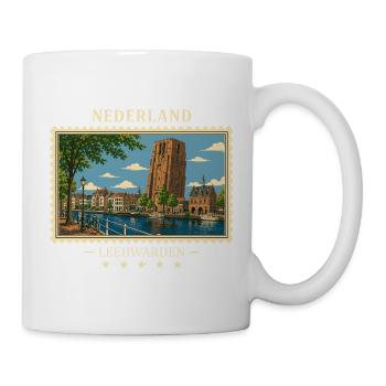 Nederland Leeuwarden Vintage Reisemarke - Tasse - Weiß - Rechts