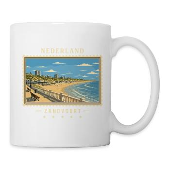 Nederland Zandvoort Vintage Reisemarke - Tasse - Weiß - Rechts