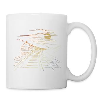 Eisenbahn Retro Stil - Tasse - Weiß - Rechts