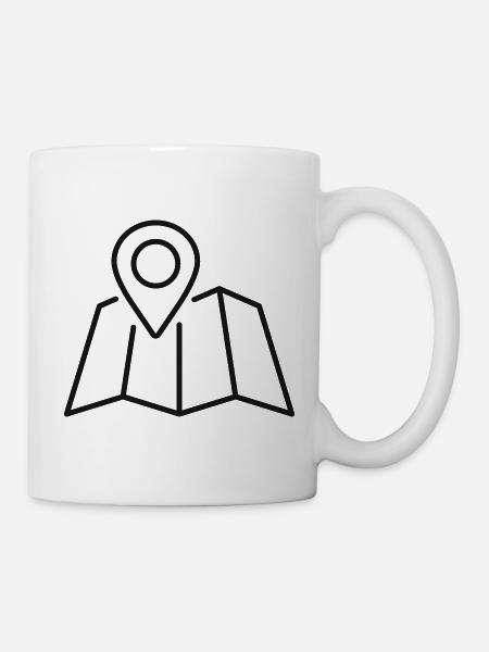Kartenort, Pinline-Symbol - Tasse - Weiß