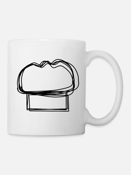 Kochmütze handgezeichnet - Tasse - Weiß