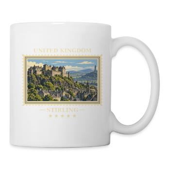 Großbritannien Stirling Vintage Reisemarke - Tasse - Weiß - Rechts