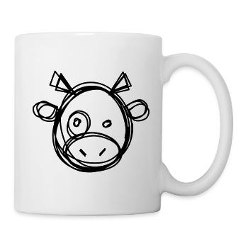 Kuh handgezeichnet - Tasse - Weiß - Rechts