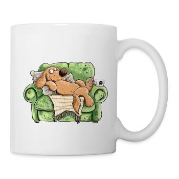 Lustiger Hund auf Sofa Couch Chillen Tier Cartoon  - Tasse - Weiß - Rechts