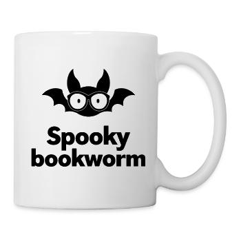 Spooky Bookworm Bat Graphic - Tasse - Weiß - Rechts