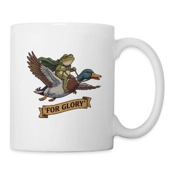 For Glory Frosch Reitet Ente Lustig Vogel Motiv - Tasse - Weiß - Rechts