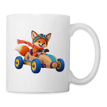 Fuchs Rennwagen Abenteuer - Tasse - Weiß - Rechts