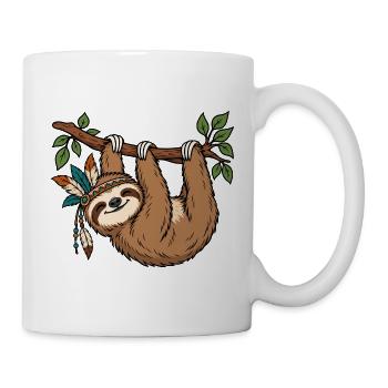 Faultier am Ast - Tasse - Weiß - Rechts