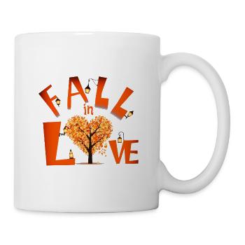 Herbstliebe Baumherz mit Laternen - Tasse - Weiß - Rechts