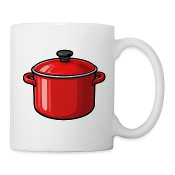 Roter Topf Cartoon Stil - Tasse - Weiß - Rechts
