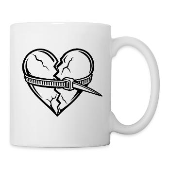 Gebrochenes Herz repariert - Tasse - Weiß - Rechts