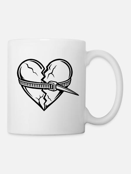 Gebrochenes Herz repariert - Tasse - Weiß