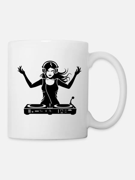 Frau DJ - Tasse - Weiß