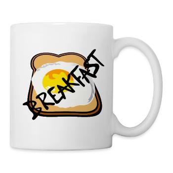 Toast mit Spiegelei Grafik - Tasse - Weiß - Rechts