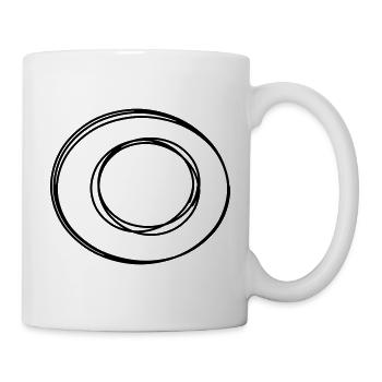 Kleinbuchstabe o handgezeichnet - Tasse - Weiß - Rechts