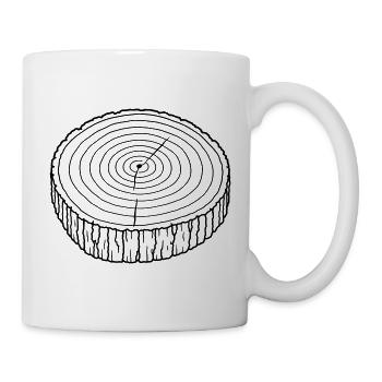 Baumscheibe Jahresringe – Holz Natur - Tasse - Weiß - Rechts