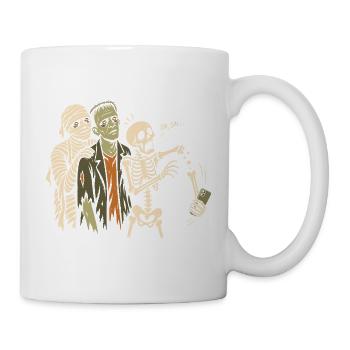 Halloween Selfie – Lustiger Monster Humor - Tasse - Weiß - Rechts