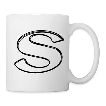 Kleinbuchstabe s handgezeichnet - Tasse - Weiß - Rechts