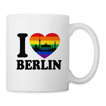Ich liebe Berlin - Vielfalt - Regenbogenfarben - Tasse - Weiß - Rechts