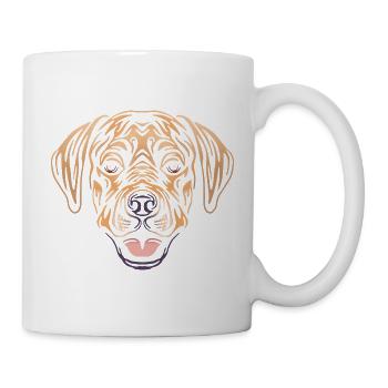 Labrador Retriever Hund Tattoo Tribal Design  - Tasse - Weiß - Rechts