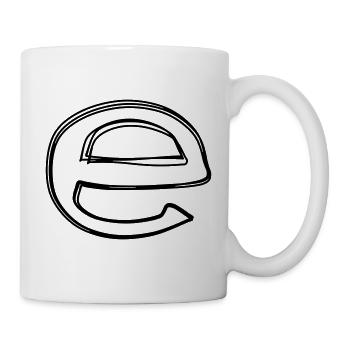 Kleinbuchstabe e handgezeichnet - Tasse - Weiß - Rechts