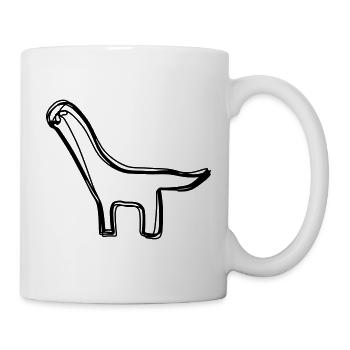 Dino handgezeichnet - Tasse - Weiß - Rechts