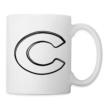 Kleinbuchstabe c handgezeichnet - Tasse - Weiß - Rechts
