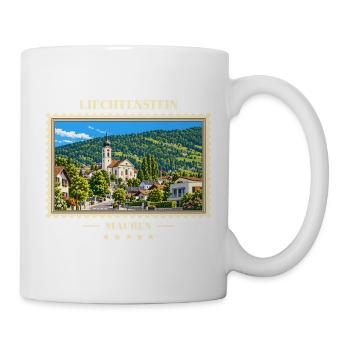 Liechtenstein Mauren Vintage Reisemarke - Tasse - Weiß - Rechts