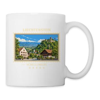 Liechtenstein Schellenberg Vintage Reisemarke - Tasse - Weiß - Rechts