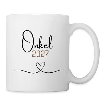 Onkel 2027 – Babyankündigung für den Onkel to be - Tasse - Weiß - Rechts