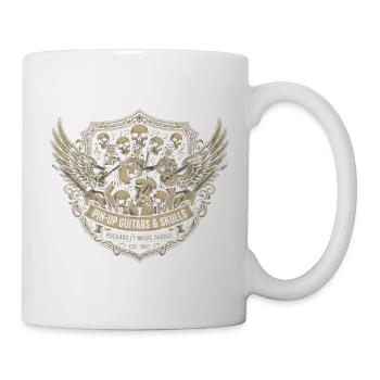 Pinup Outlaws & Skulls Vintage Rock - Tasse - Weiß - Rechts