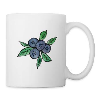 Blaubeer-Aquarellcluster - Tasse - Weiß - Rechts