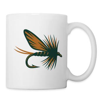 Fliegenfischen Koeder Grafik - Tasse - Weiß - Rechts