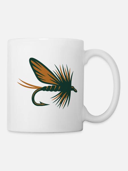 Fliegenfischen Koeder Grafik - Tasse - Weiß