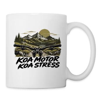 koa Motor koa Stress - kein Motor kein Stress, MTB - Tasse - Weiß - Rechts