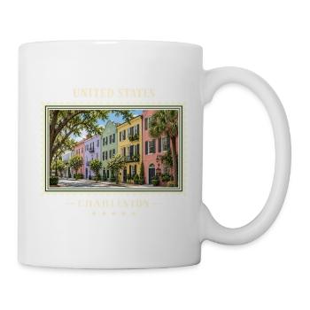 Vereinigte Staaten Charleston Vintage Reisemarke - Tasse - Weiß - Rechts