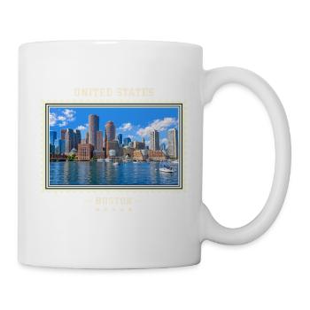 Vereinigte Staaten Boston Vintage Reisemarke - Tasse - Weiß - Rechts