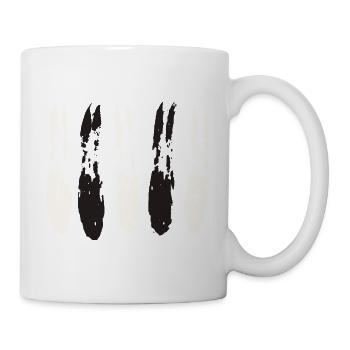 Pinselstrich Muster - Tusche Kontrast Streifen  - Tasse - Weiß - Rechts