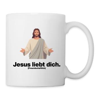JESUS LIEBT DICH. PLATONISCH. FREUNDSCHAFTLICH - Tasse - Weiß - Rechts