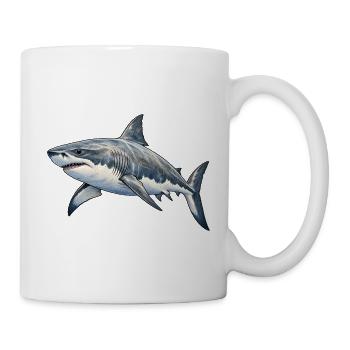 Tiefsee Hai Illustration - Tasse - Weiß - Rechts