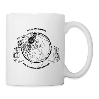 Gegen Faschos – Für globale Herzerwärmung - Tasse - Weiß - Rechts