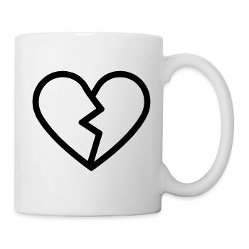gebrochenes Herz - Tasse - Weiß - Rechts