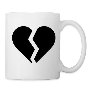 gebrochenes Herz - Tasse - Weiß - Rechts
