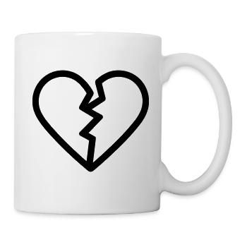 gebrochenes Herz - Tasse - Weiß - Rechts