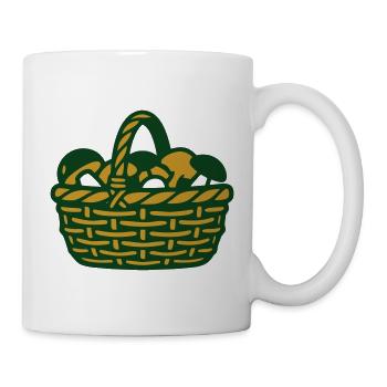 Pilzkorb Ernte Grafik - Tasse - Weiß - Rechts