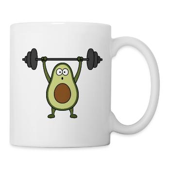 Avocado Gemüse Fitness Bodybuilder Comic Lustig - Tasse - Weiß - Rechts