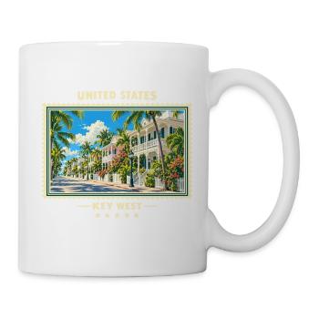 Vereinigte Staaten Key West Vintage Reisemarke - Tasse - Weiß - Rechts